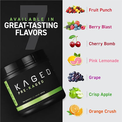 Kaged Original Pre Workout Powder | Orange Krush | Pre-Kaged | Formulated with Creatine, Beta Alanine, Pure Caffeine | 20 Servings