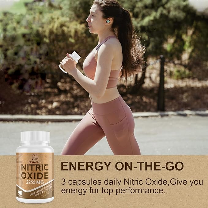Nitric Oxide Supplement 2255 MG, Nitric Oxide Booster & 6-in-1 Phytonutrient Blend for Heart, Circulation, Immune - 90 Capsules (2 Bottle)