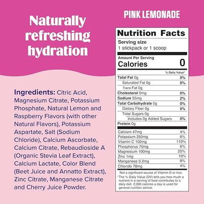 Ultima Replenisher Daily Electrolyte Drink Mix – Pink Lemonade, 90 Serving – Hydration Powder with 6 Key Electrolytes & Trace Minerals – Keto Friendly, Vegan, Non-GMO & Sugar-Free Electrolyte Powder
