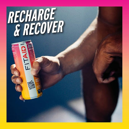 FITAID ENERGY, 200mg Natural Caffeine, Keto, Peach Mandarin, Optimum Performance Formula: BCAAs, Quercetin, Electrolytes, Omega-3s, 15 calories, Paleo, Vegan & Gluten-Free,12 Fl Oz (Pack of 12)