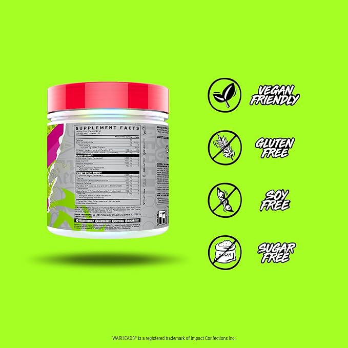 GHOST Legend V4 Pre-Workout Powder, Warheads Sour Watermelon - 30 Servings – Pre-Workout for Men & Women with Choline, L-Citrulline, & Beta Alanine for Energy & Focus