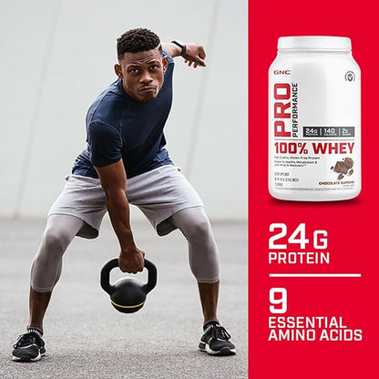 GNC Pro Performance 100% Whey Protein Powder | Supports Healthy Metabolism and Lean Muscle Recovery | Unflavored | 12 Servings