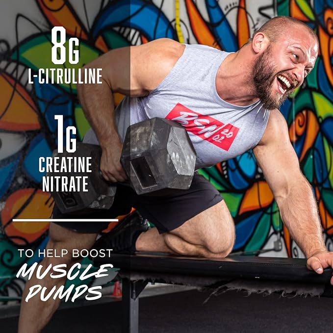 BSN N.O.-XPLODE Vaso Pre Workout Powder with 8g of L-Citrulline and 3.2g Beta-Alanine and Energy, Flavor: Cherry Bomb, 24 Servings