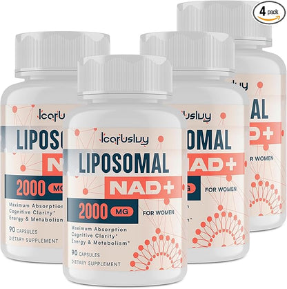 2000MG Liposomal NAD+ for Women, NAD+ Supplement, with Ashwagandha, Maca, Black Cohosh & Ginkgo Biloba, Max Absorption, NAD Plus - Menopause, Cognitive Clarity, Energy, Aging Defense, 360 Capsules