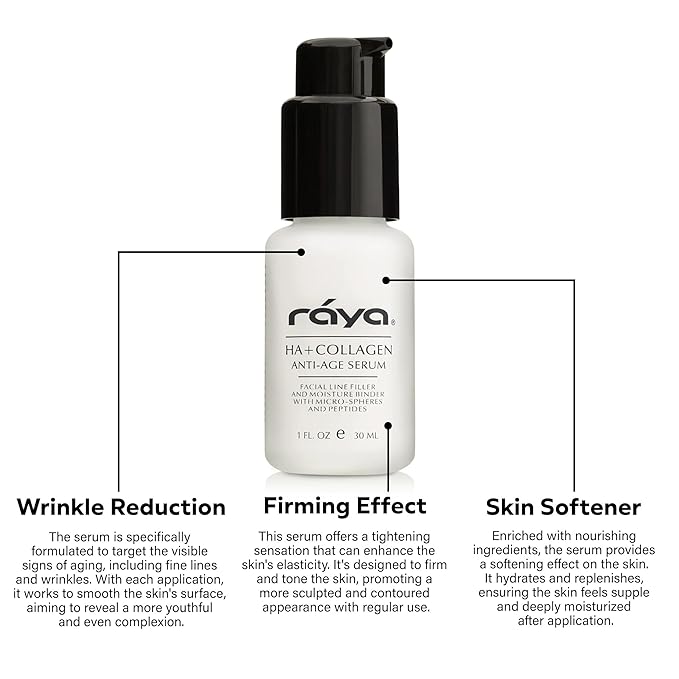 RAYA HA + Collagen Serum (502) | Premium Anti-Aging Serum for Face | Intensive Face Moisturize Serum | Helps Reduce Age Lines and Wrinkles | Firms and Softens Skin for All Ages