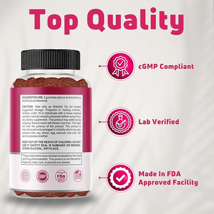 Beauty Multivitamins - Hair Skin and Nails Gummies with 6000mcg Biotin & PABA. Biotin Collagen Gummies w/ Daily Multivitamin for Women & Men. Hair Skin and Nails Vitamins, 30 Servings - Halal Vitamins