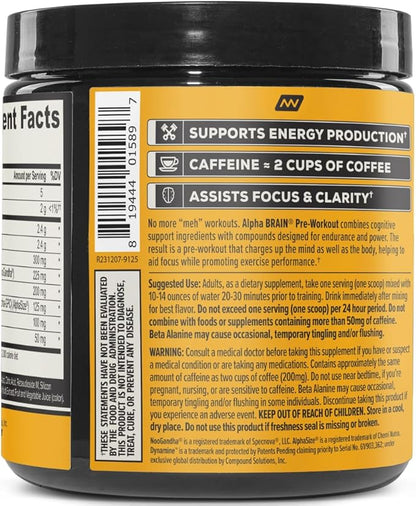 ONNIT Alpha Brain Pre-Workout - Tiger's Blood (20 Serving Tub)
