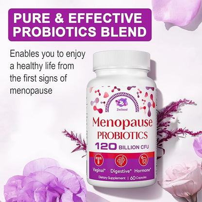 Menopause Supplements for Women, 120 Billion CFU Probiotics for Women, All-Natural Probiotic Supplements for Menopause Hot Flashes, Night Sweats, Mood Swings, Gut and Hormone - 300 Capsules