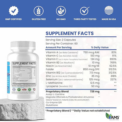 America Medic & Science MFS Plus Fertility Supplements for Men (120 Capsules) Sperm Count Booster, Supports Motility | Natural Preconception Vitamins, Reproductive Aid, with Zinc, CoQ10