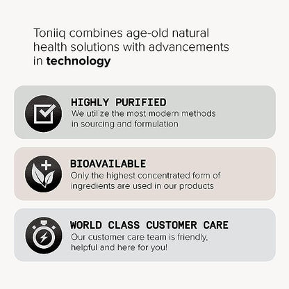 Toniiq 1300mg NAC - 4 Month Supply - Min. 98%+ Tested Purity - Ultra High Strength Bioavailable NAC Cysteine Supplement - 240 Vegetarian N Acetyl Cysteine Capsules -Lab Tested TQ