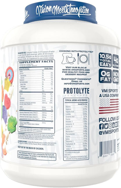 VMI Sports | ProtoLyte Whey Isolate Protein Powder | Low Calorie Whey Protein Powder for Weight Loss | Protein Powder for Muscle Gain | Digestive Enzymes | Non-GMO (Marshmallow Charms, 4.6 Pounds)