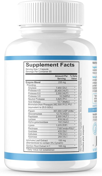 Revive MD | Digest Aid | Promotes The Digestion of Proteins, Fats, Starches & Fibers for Men and Women | Supports Gastric Acid Balance | Targeted Enzyme Support | Increase Enzymes | 90 Capsules