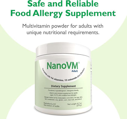 Adult, Allergen-Free Vitamin Supplements, Women and Mens Multivitamins with 13 Vitamins & 13 Minerals, Unflavored Multivitamin Powder, Low-Carb Adult Multivitamins, 275g - Solace Nutrition
