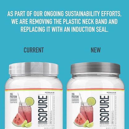 Isopure Protein Powder, Clear Whey Isolate Protein, Post Workout Recovery Drink Mix, Gluten Free with Zero Added Sugar, Infusions- Citrus Lemonade, 36 Servings,2.4 pounds