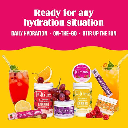 Ultima Replenisher Daily Electrolyte Drink Mix – Watermelon, 90 Servings – Hydration Powder with 6 Key Electrolytes & Trace Minerals – Keto Friendly, Vegan, Non-GMO & Sugar-Free Electrolyte Powder