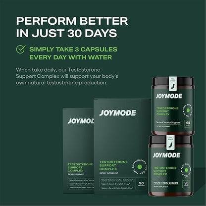 JOYMODE Testosterone Support Complex (180ct) - Natural Supplement for Men w/Ashwagandha, DIM, Magnesium, Zinc & Boron - Pack of 2