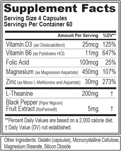 Magnesium and Zinc Post Workout Supplement - ZMatrix Zinc Magnesium Aspartate Muscle Recovery Supplement for Sleep Support and Muscle Health - EVL Post Workout Recovery Bodybuilding Supplement