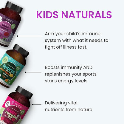 The Wellness Company Kids Sports Recovery Gummy Supplement | 60 Gummies - 1 Month Supply | Natural Eloctrlyte Booster with Essential Vitamins and Minerals to Replenish and Hydrate
