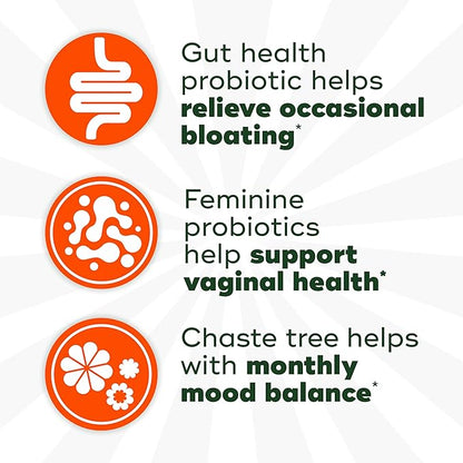 Align Probiotic, Women's Dual Action, Probiotics for Women, Multi-Strain Probiotic with Chaste Tree, Supports Feminine Health, Soothes Occasional Abdominal Discomfort, 28 Capsules (Packaging May Vary)