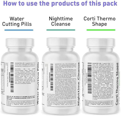 Youth & Tonic Sculpt Shred Cleanse Detox 3X Weight Loss Pills: Appetite Suppressant, Fat Burner, Energy Booster & Nighttime Cleanse for Diet – 120 Pills