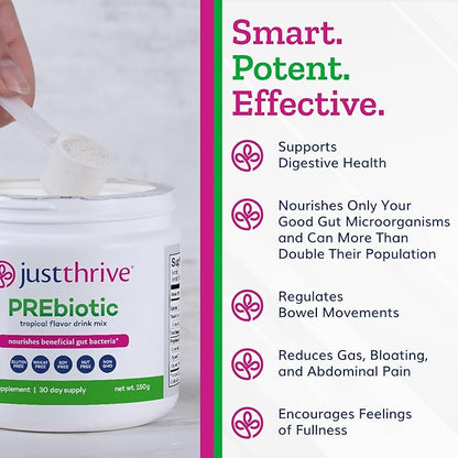 Just Thrive PREbiotic Powder - Digestive and Immune Support Supplement, 150 g