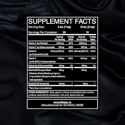 Immune Formula+ 7-in-1 Liposomal Wellness Blend with Powerful Antioxidants, Vitamins C, D, A, E, K1, K2, and Elderberry | Vegan | Gluten Free | Non-GMO | CGMP Certified
