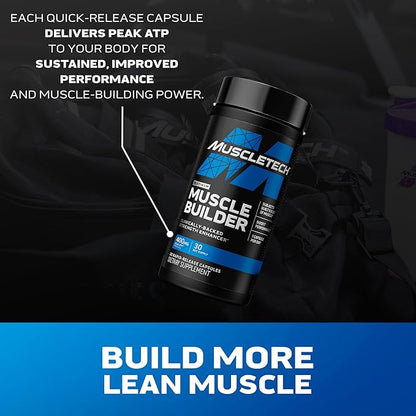 Muscletech Nitric Oxide Supplements for Men & Women, Muscle Builder (30 Capsules) - Nitric Oxide Booster Supplement Supports Muscle Gain & Performance - 400mg Peak ATP for Enhanced Strength
