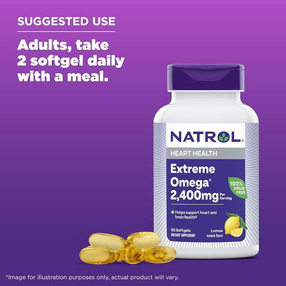 Natrol Omega-3 Extreme,Lemon 60-Count (Pack of 12)