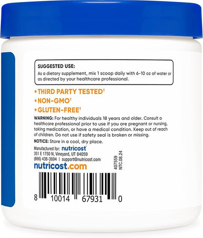 Nutricost L-Carnitine Tartrate Powder (100 Grams) - 1 Gram per Serving; 100 Servings