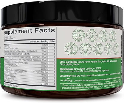 Live Conscious Beyond Greens Superfood Powder - Delicious Debloating Super Greens Powder - Matcha Greens Blend w/Chlorella, Echinacea, Probiotics for Immune Support & Energy