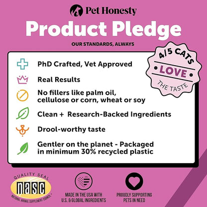 Pet Honesty Cat Multivitamin Chews - Cat Treats for Health + Immune, Cat Joint Support, Skin & Coat, and Digestion | Omega 3s, Lysine for Cats, Cat Probiotic, Cat Vitamins - Chicken (30-Day Supply)
