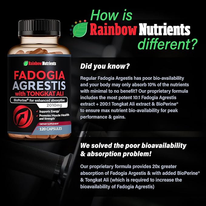 Fadogia Agrestis 15,000mg + Tongkat Ali 100,000mg + BioPerine® [Highest Purity] - Supports Stamina, Strength, Muscle Health & Recovery, Drive & Performance - Non-GMO & Made in USA - 120 capsules