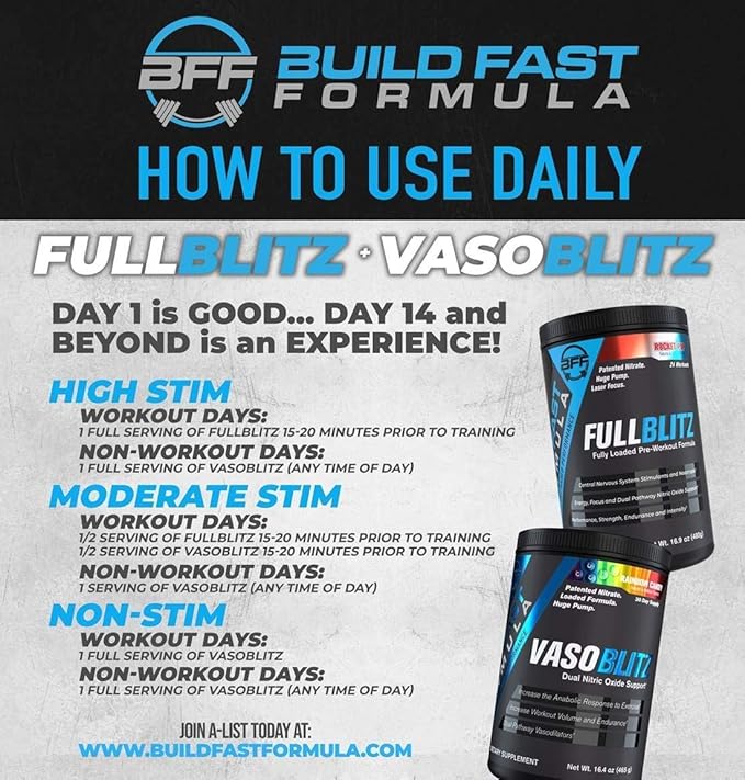FULLBLITZ Fully Loaded Pre-Workout | Energy Booster + Huge Dual Pathway Nitric Oxide Boosting Muscle Pumps, Laser Focus & Nootropic Blend – 24 Workouts (Rocket Pop)
