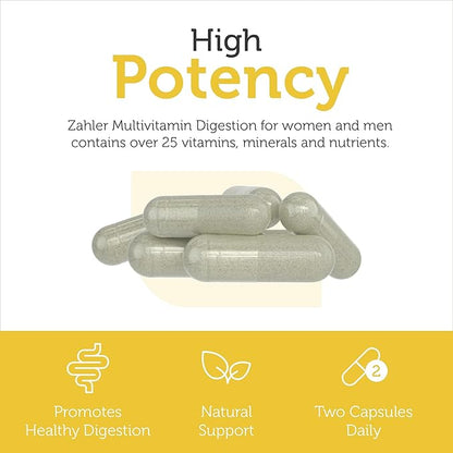Zahler - Multivitamin with Probiotics for Digestive Health (60 Capsules) Kosher Multi Vitamins for Gut Health, Healthy Regularity Support for Men and Women - Probiotic Digestion Pills for Adults