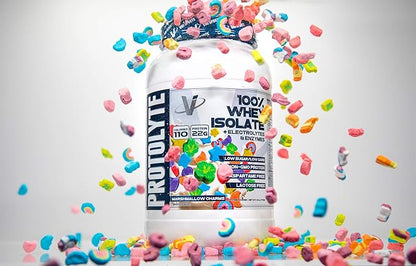 VMI Sports | ProtoLyte Whey Isolate Protein Powder | Low Calorie Whey Protein Powder for Weight Loss | Protein Powder for Muscle Gain | Digestive Enzymes | Non-GMO (Marshmallow Charms, 1.6 Pounds)