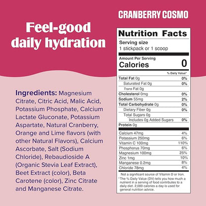 Ultima Replenisher Mocktini Electrolyte Drink Mix – Cranberry Cosmo, 90 Servings – Hydration Powder with 6 Electrolytes & Trace Minerals – Keto Friendly, Non-GMO & Sugar-Free Electrolyte Powder