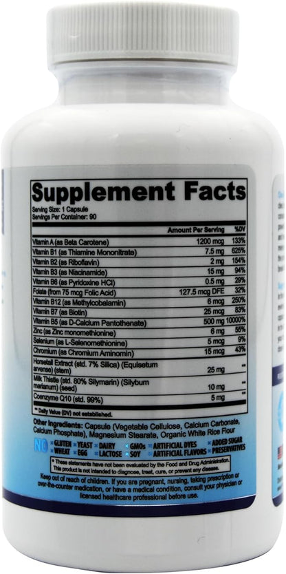 Acne Pills for Teens & Adults | Clear Skin Supplement, Vitamins for Hormonal & Cystic Acne, 90 Caps