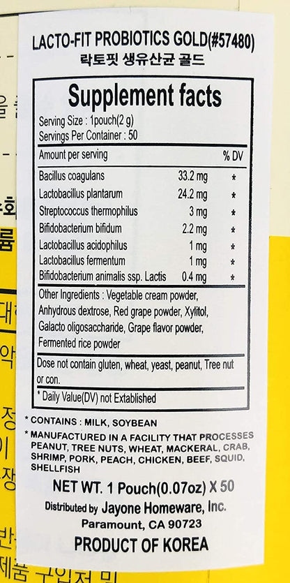 [Chong Kun Dang] Lacto-Fit ProBiotics Gold (1 Pack),3.53 oz