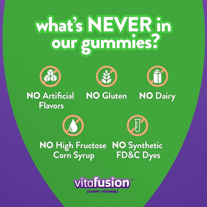 Vitafusion Gorgeous Hair, Skin & Nails Multivitamin Plus Biotin and Antioxidant Vitamins C&E, Raspberry Flavor, 135ct (45 Day Supply), from America’s Number One Gummy Vitamin Brand (Pack of 2)