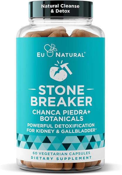 Chanca Piedra Stone Breaker – Natural Dissolver, Kidney Cleanse & Gallbladder Supplement – Detoxify Urinary Tract, Flush Impurities, Clear System – 60 Vegan Soft Capsules