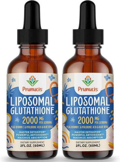 2000MG Liposomal Glutathione Liquid, 98% Absorption, Glutathione Liquid Supplement, Active Form L- Glutathione, Powerful Antioxidant Non-GMO for Immune System, Aging Defense, Detox, 4 FL.OZ