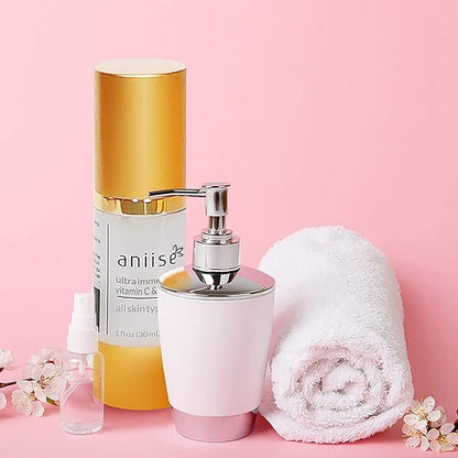Anti-Aging Complex Serum for Face, Multi Vitamin System for Glowing and Brighter Skin, with Vitamin C, Collagen, Rosehip Seed Oil, COQ-10 1 oz (30ml)