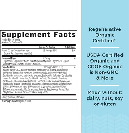 Ancient Nutrition Regenerative Organic Certified Probiotics for Women, Probiotics Women’s Once Daily, for Healthy Digestion and Immune System Function Support, 25 Billion CFUs* Per Serving, 30 Count