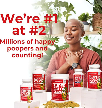 Health Plus Super Colon Cleanse Night Formula Digestive Support | Constipation Relief to Reduce Bloating with Probiotics and Valerian Root for Sleep | More than 1 Cleanse, 60 Capsules