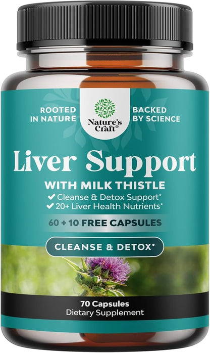 Liver Cleanse and Detox & Repair Formula - Herbal Liver Support Supplement with Milk Thistle Dandelion Root & Artichoke Extract for Liver Health - Silymarin Milk Thistle Liver Detox Capsules