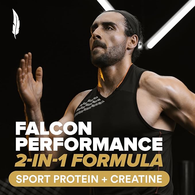 BIRDMAN Falcon Performance Vegan Protein Powder, 31g Protein, 5g Creatine, 5g BCAA, Probiotics, Electrolytes, Pre Workout, Low Carb, Sugar Free & Dairy Free, Plant Based Vanilla Protein -19 Servings