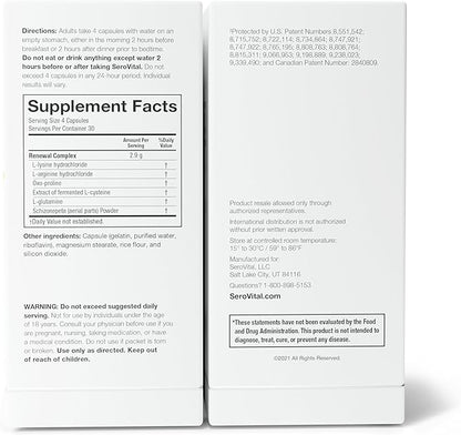 Serovital Renewal Complex, Serovital - Renewal Supplements - Female Critical Peptide Support - Revitalizer for Women, 120 Capsules (Pack of 1)