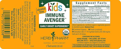Herb Pharm Kids Certified-Organic Alcohol-Free Immune Avenger Herbal Formula, 1 Ounce