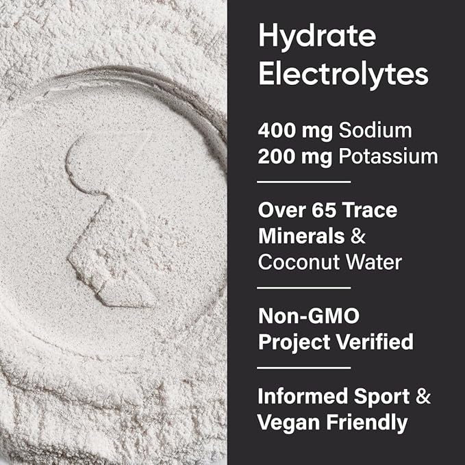 Sports Research Hydrate Electrolytes Powder - Sugar-Free & Naturally Flavored with Vitamins, Minerals, and Coconut Water - Supports Hydration - Raspberry Lemonade