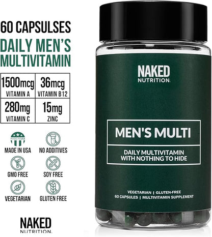 Men’s Multi – Daily Multivitamin for Men – A, C, E, Selenium, Zinc, Fruit and Super Green Extracts and More to Boost Immune Support – Gluten-Free and Vegetarian Daily Vitamins – 60 Capsules